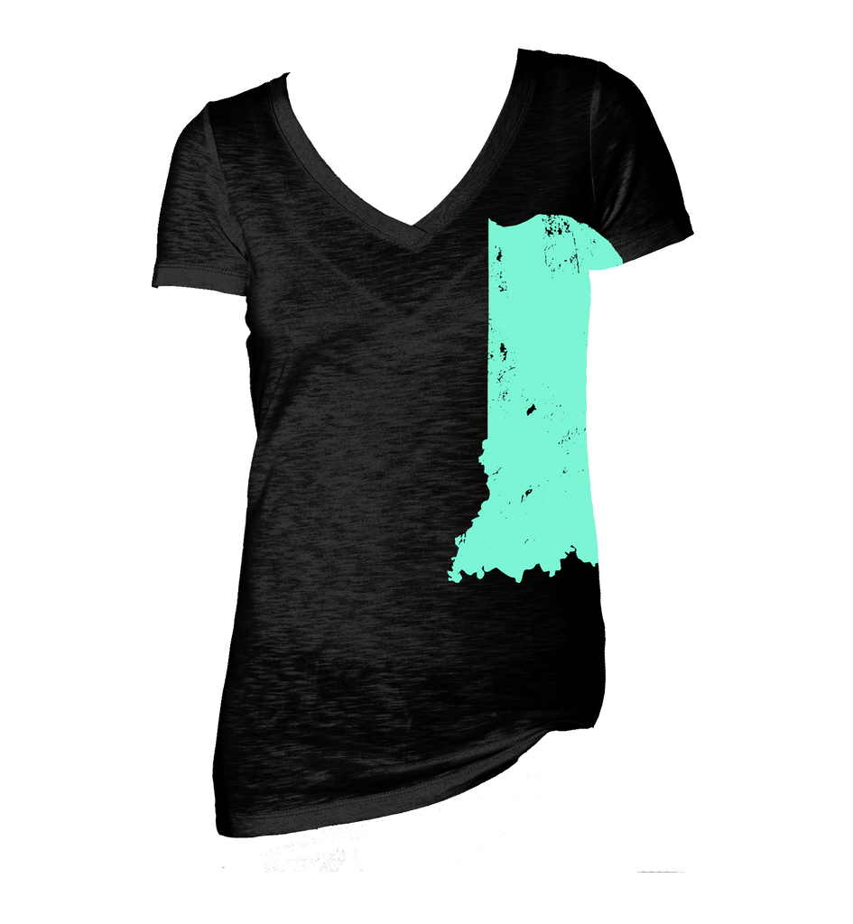 Women's Black w/ Mint Hoosier State Shirt