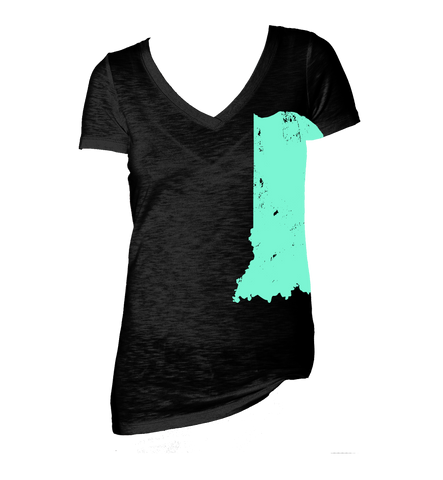 Women's Black w/ Mint Hoosier State Shirt