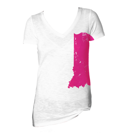 Women's White w/ Pink Hoosier State Shirt